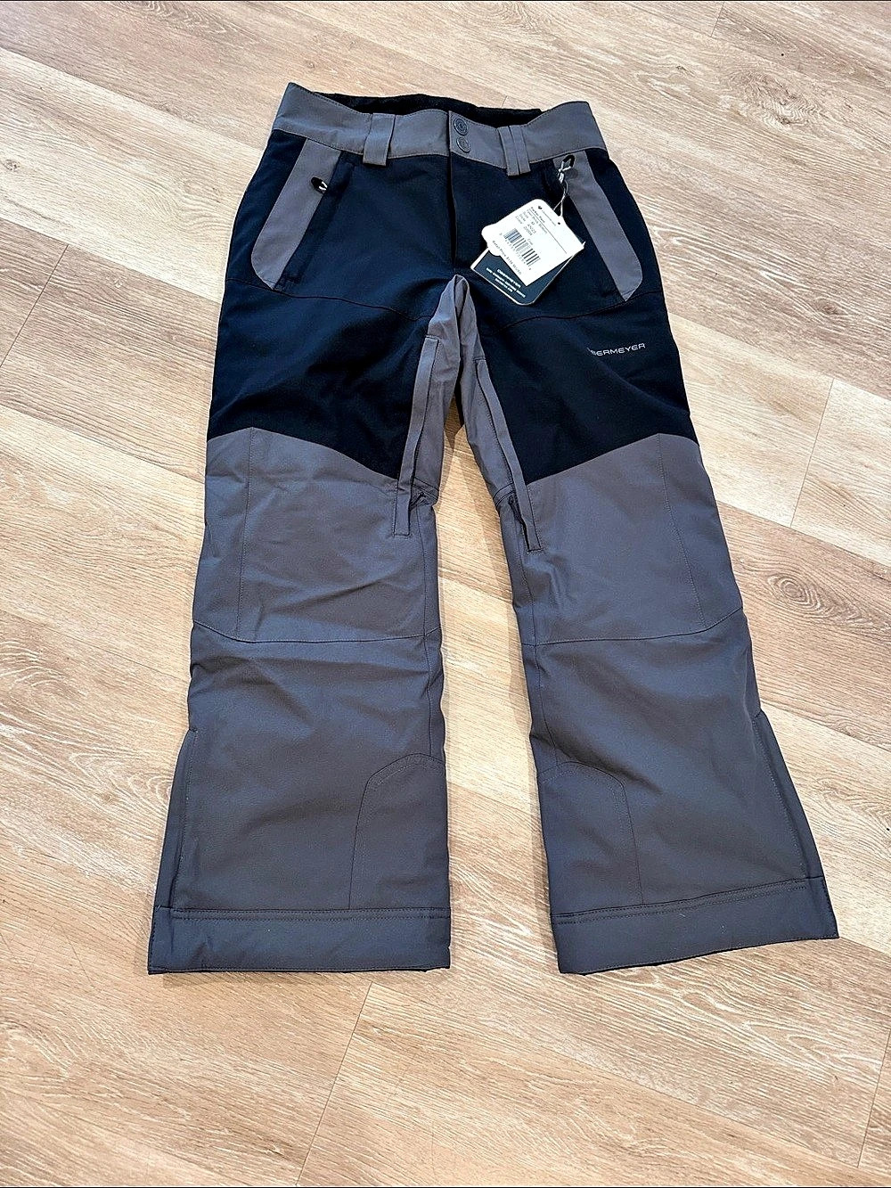 Obermeyer Parker Pant Ski Pants Black & Gray Boys Medium NWT